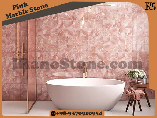 Ideas of bathroom with Pink marble stone