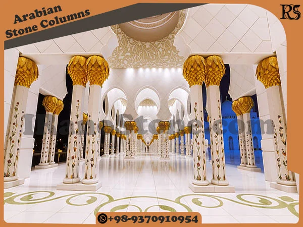 A group stone columns in Sheikh Zayed mosque