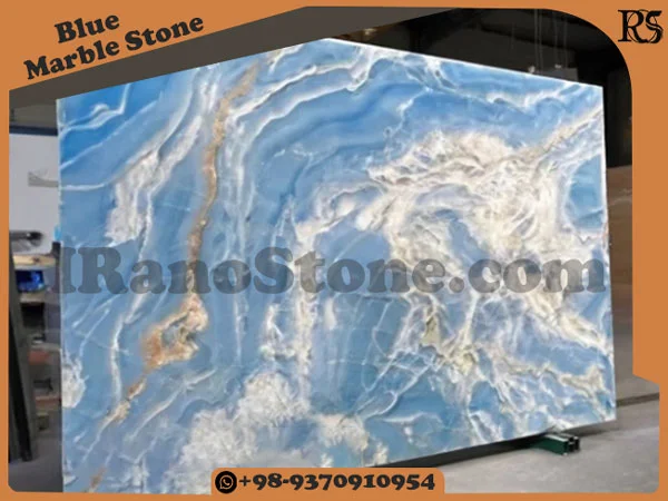 Single blue marble Stone slab