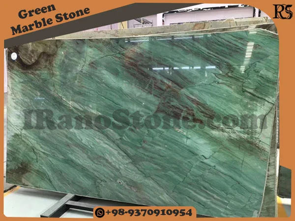 Single green marble Stone slab
