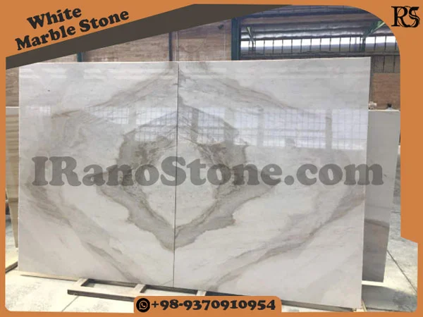Single type of white marble slab