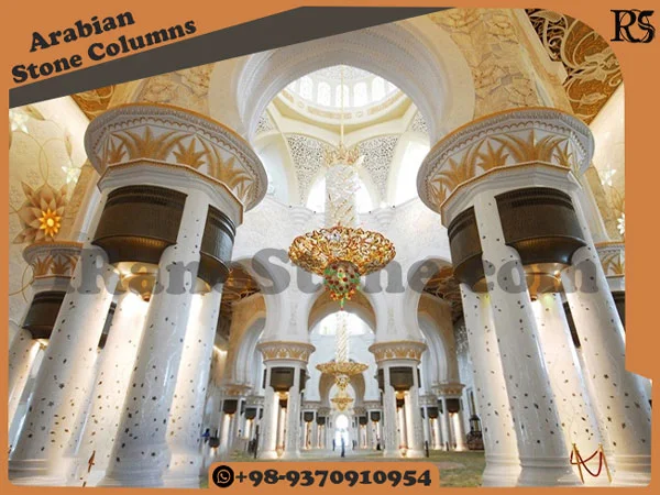 Interior stone columns in Sheikh Zayed mosque