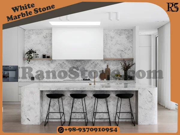 Design of white marble for kitchen and countertop